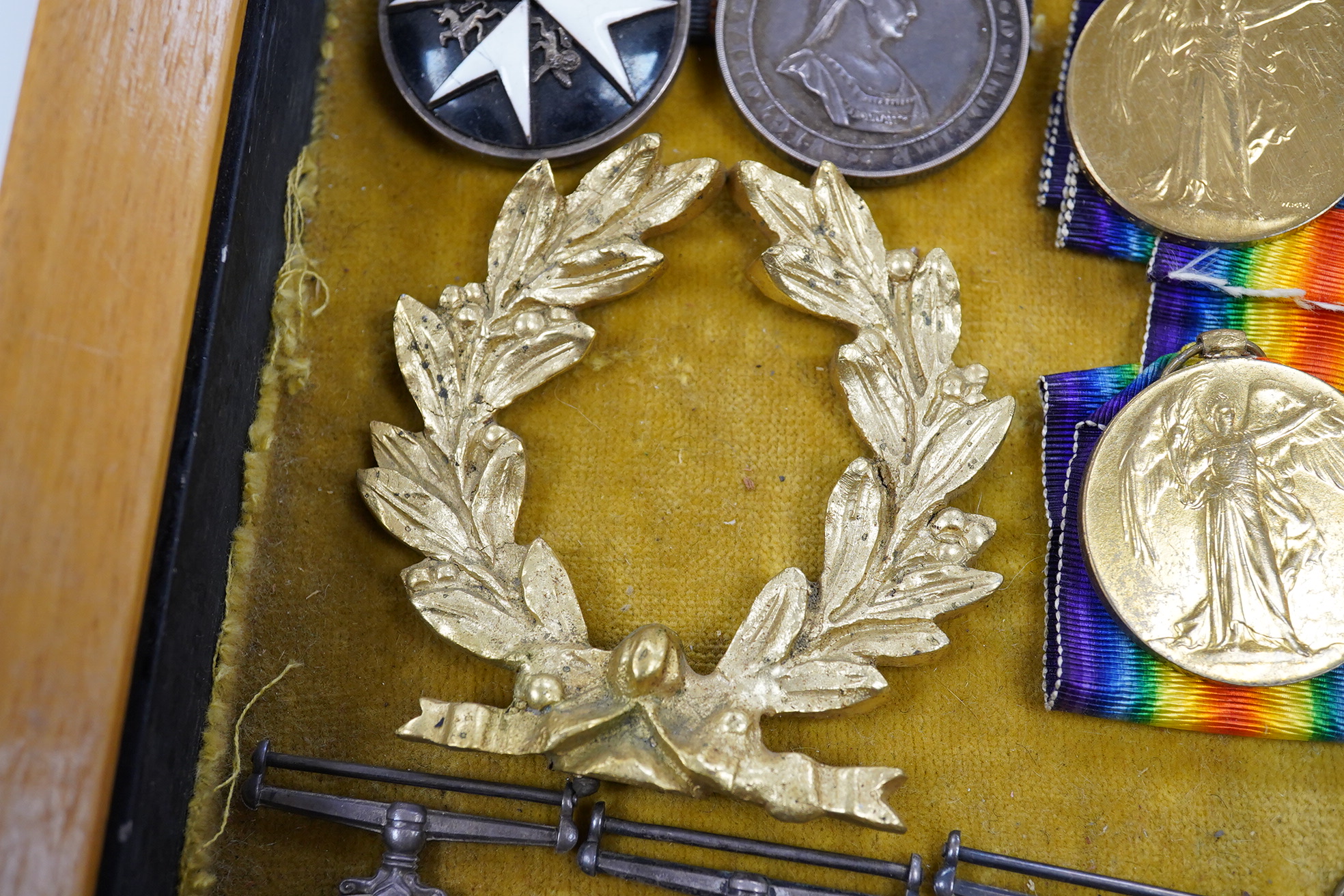 Twenty mainly First World War military medals including; seven Victory Medals, five British War Medals, a 1914 Star, a 1914-15 Star, a George VI Medal For Faithful Service, a WWII Defence Medal, a Victorian St. John’s Am